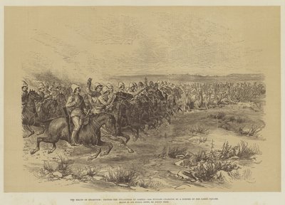 Le secours de Khartoum, test de la stabilité des chameaux, charge des 19e Hussards par un coin de la place des chameaux - Melton Prior